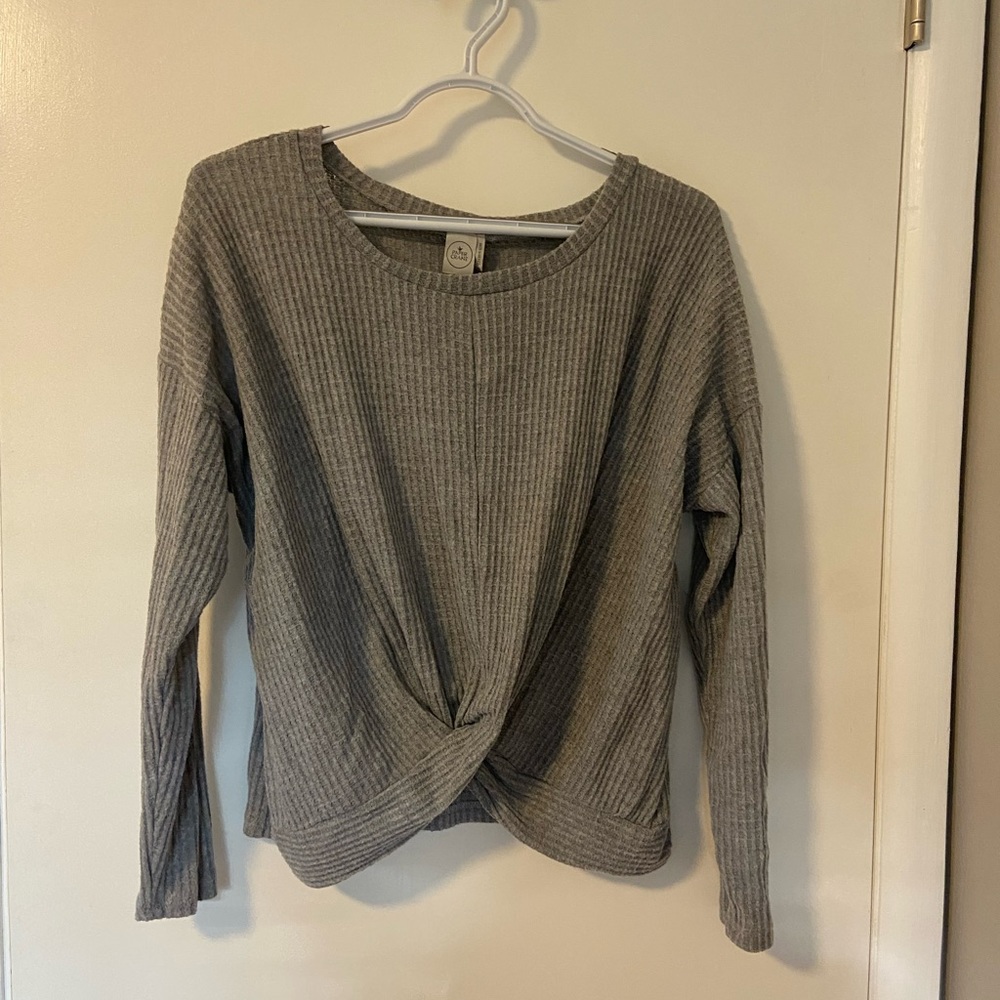 Cropped Waffle Knit Top